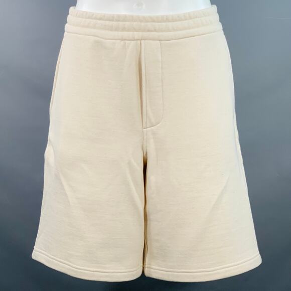 PRADA Size M Beige Cotton Sweatpants Drawstring Athletic Shorts - Picture 1 of 8